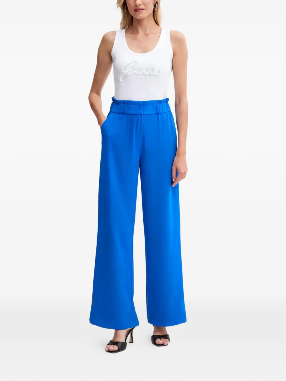 Morgan Broek met elastische taille Blauw