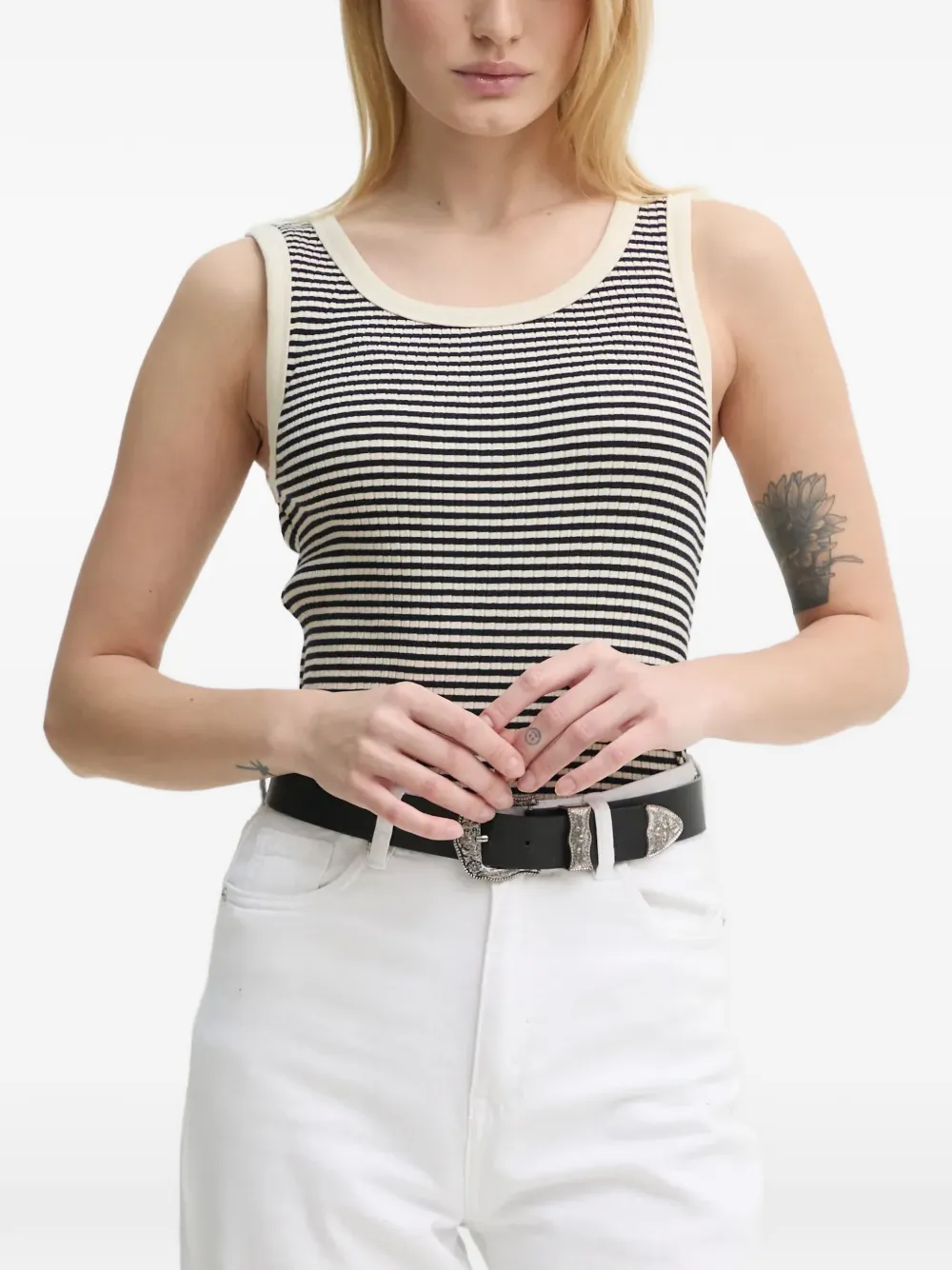 Marc O'Polo Top in maglia a righe - Nero