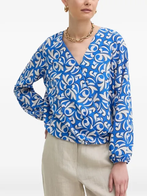 Morgan V-neck printed top