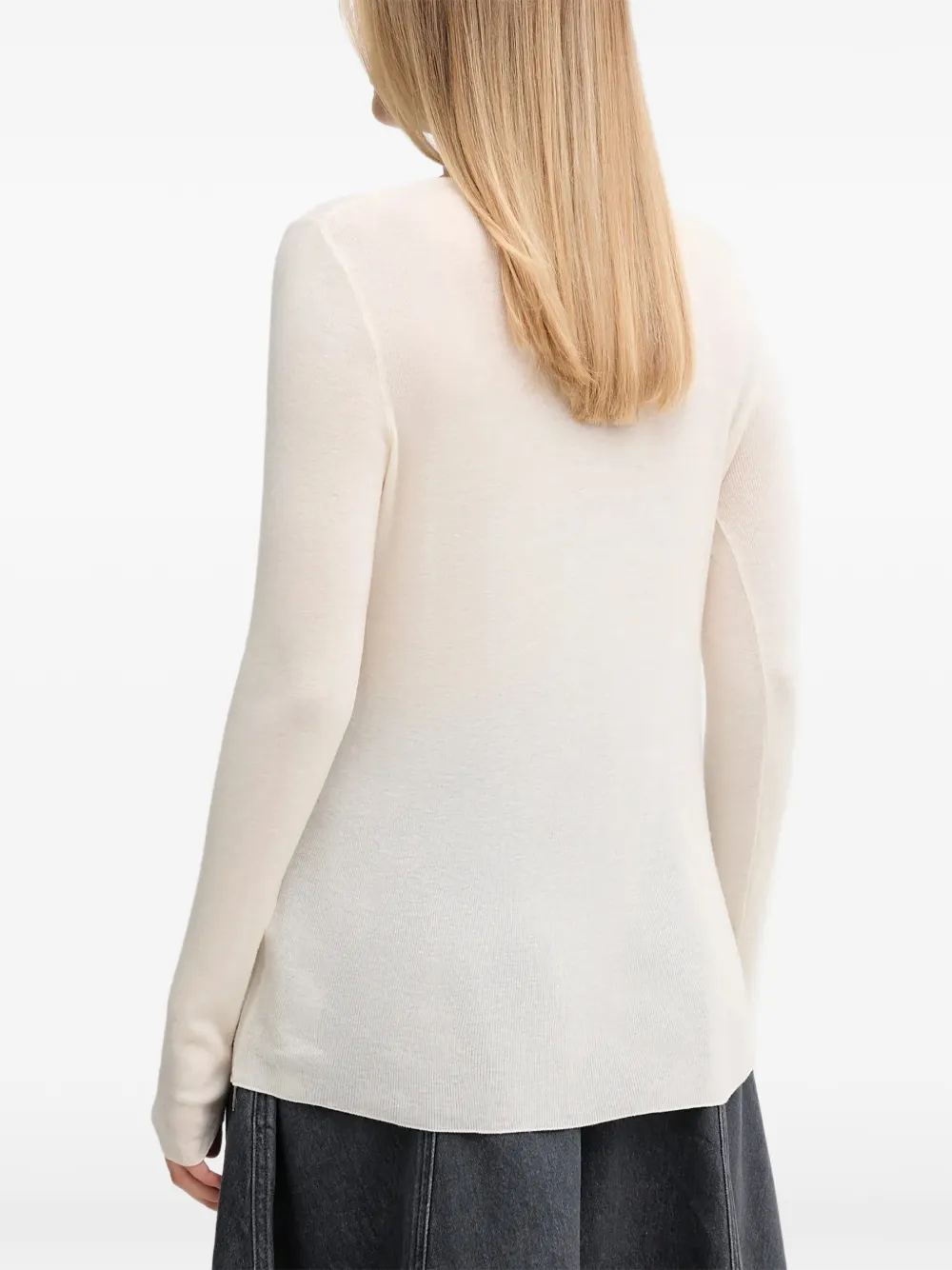 Mos Mosh Bouch fijngebreid T-shirt met lange mouwen Wit
