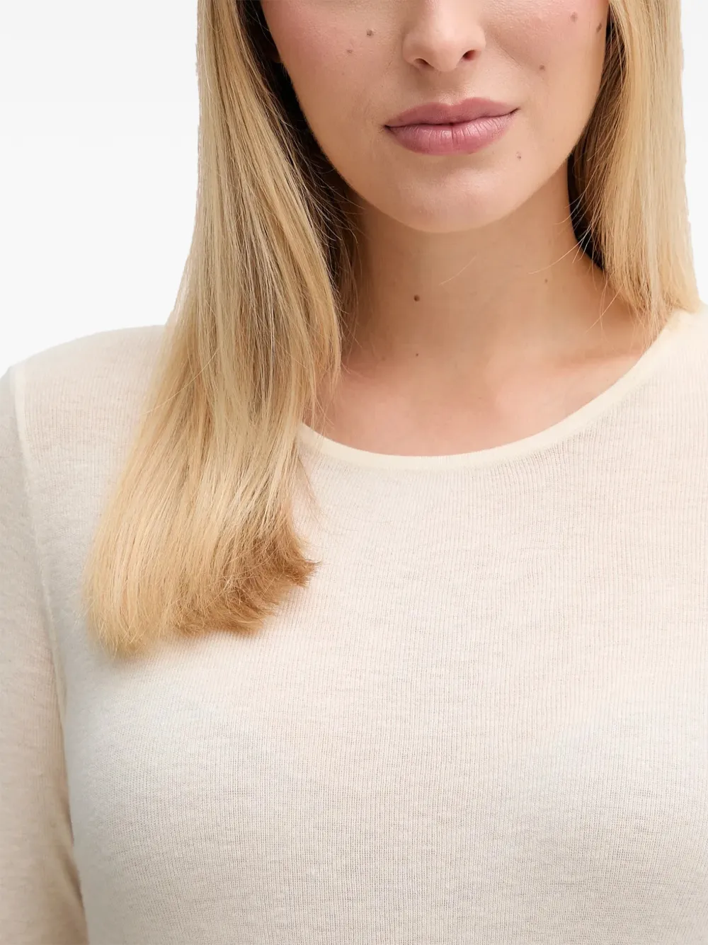 Mos Mosh Bouch fijngebreid T-shirt met lange mouwen Wit