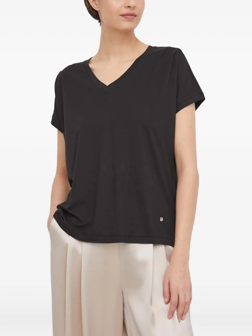 Mos Mosh V-neck T-shirt In Black