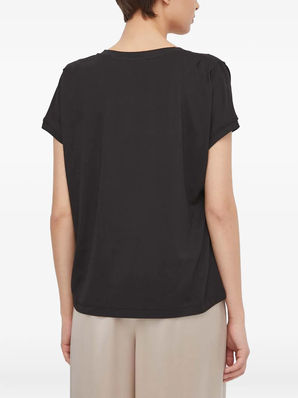 Mos Mosh T-shirt met V-hals Zwart