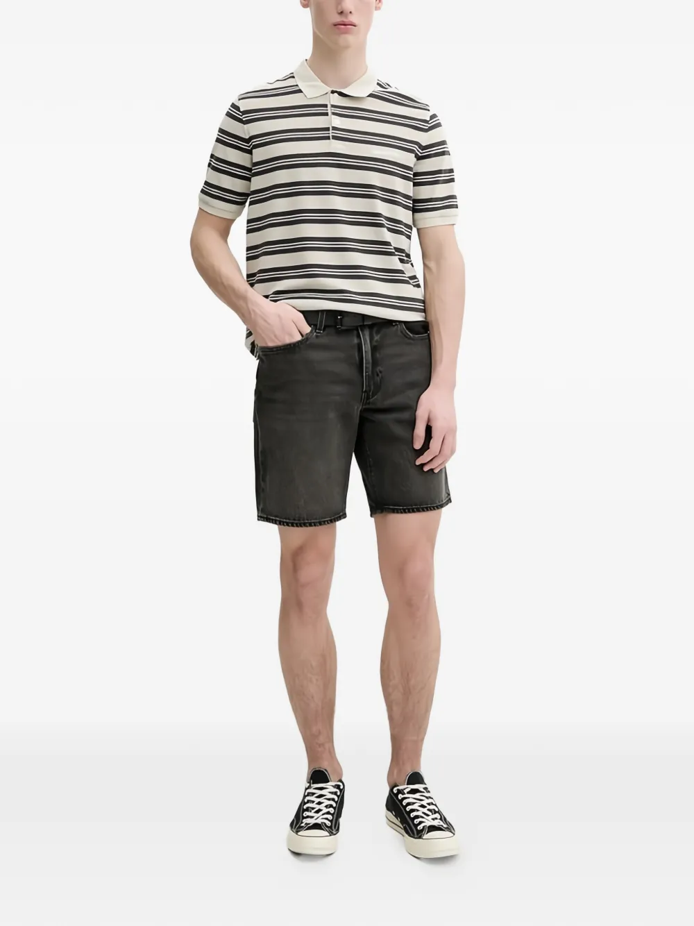 Marc O'Polo striped polo shirt Wit