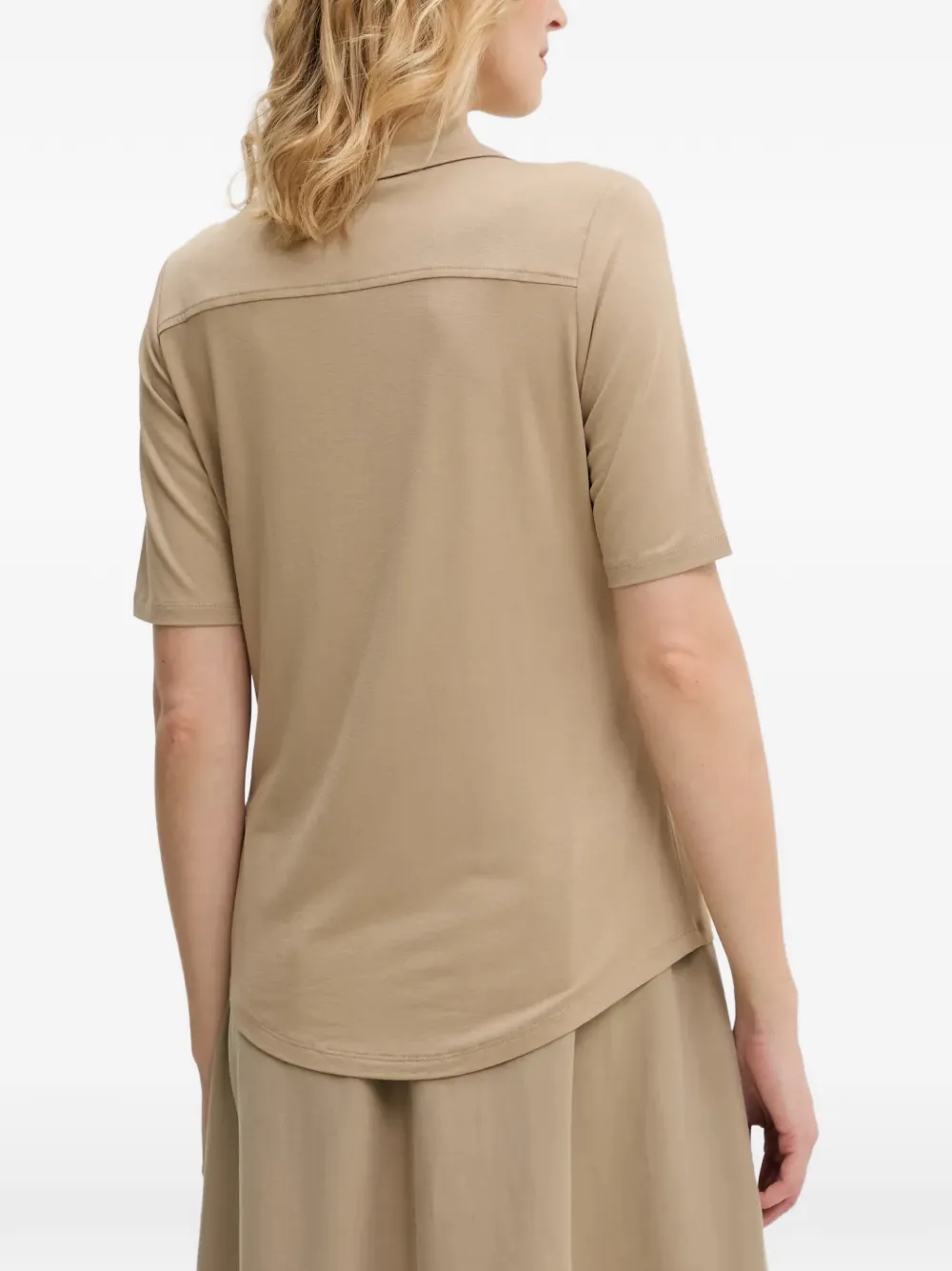 Marc O'Polo short-sleeve button-down polo shirt Beige
