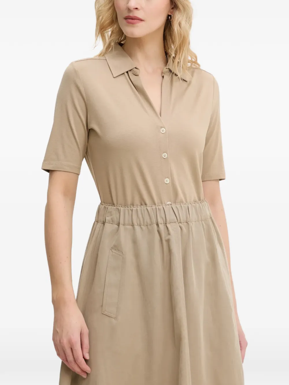 Marc O'Polo short-sleeve button-down polo shirt - Tons neutres Marc O'Polo short-sleeve button-down polo shirt - Tons neutres