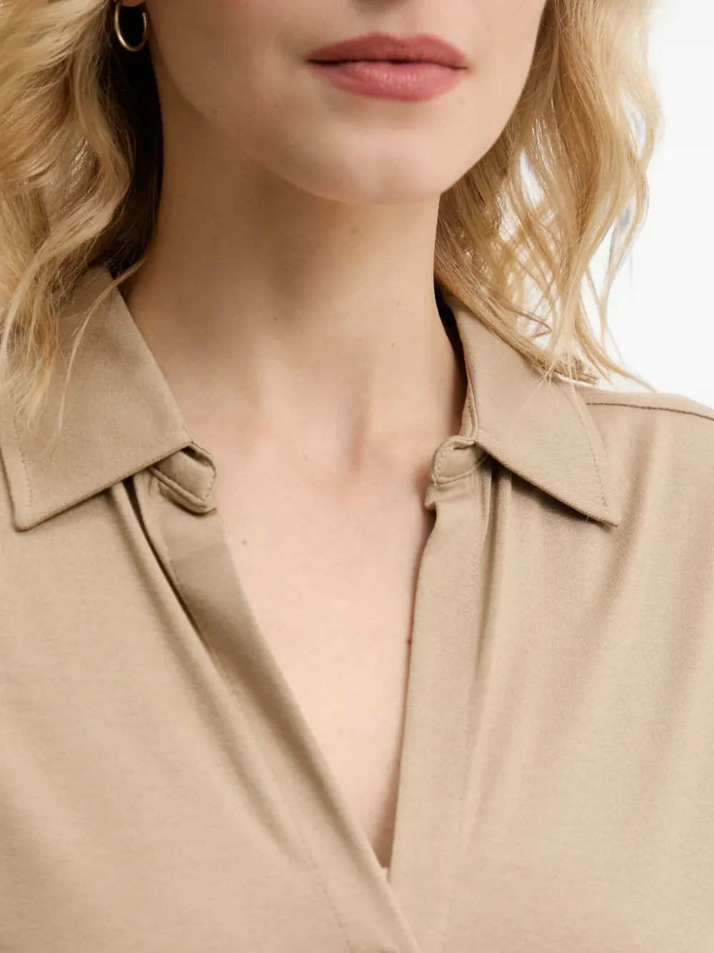 Marc O'Polo short-sleeve button-down polo shirt Beige