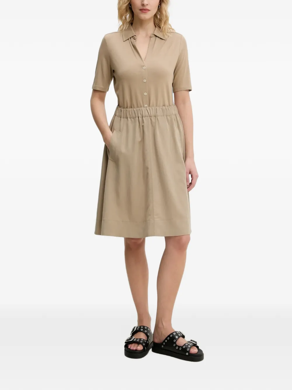 Marc O'Polo short-sleeve button-down polo shirt Beige