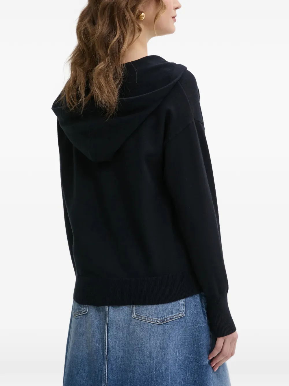 Morgan V-neck hoodie Blauw