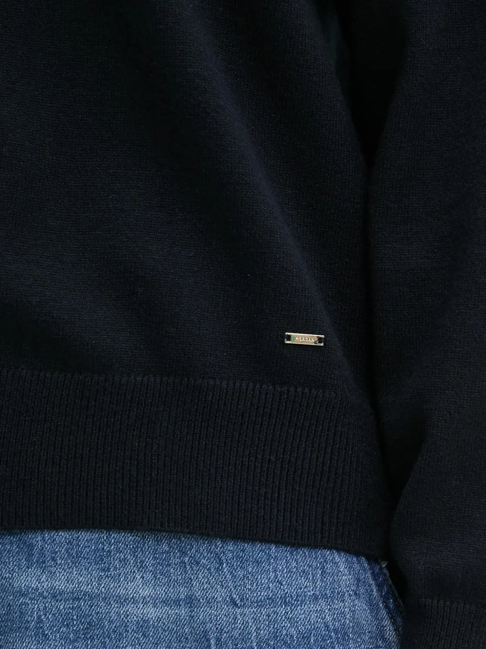 Morgan V-neck hoodie Blauw
