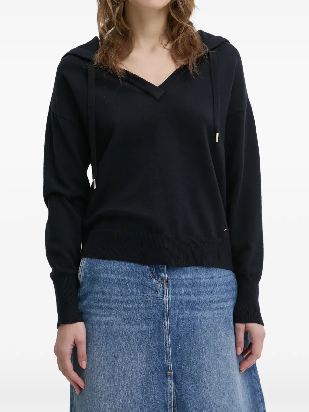 Morgan V-neck hoodie - Blau