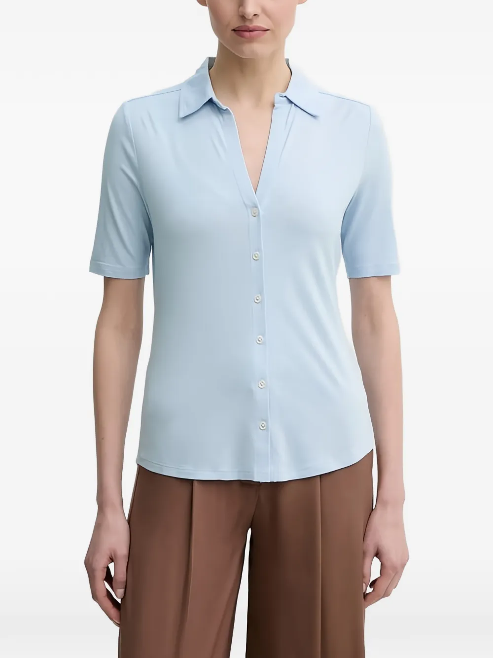 Marc O'Polo buttoned V-neck top - Blu