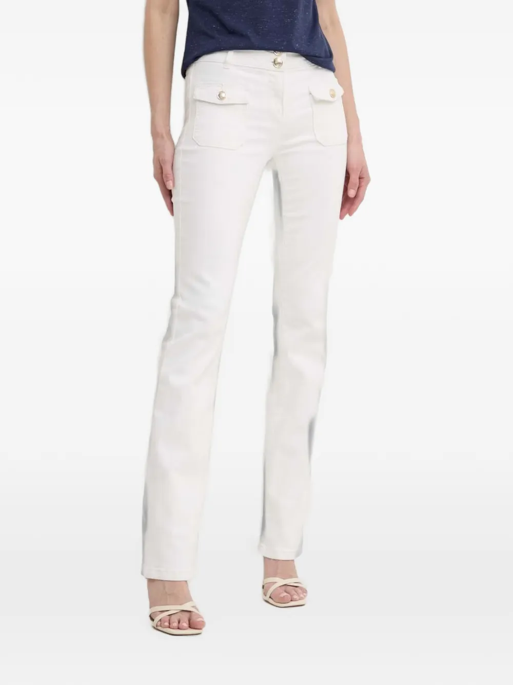 Morgan pantalon à taille élastiquée - Blanc Morgan pantalon à taille élastiquée - Blanc