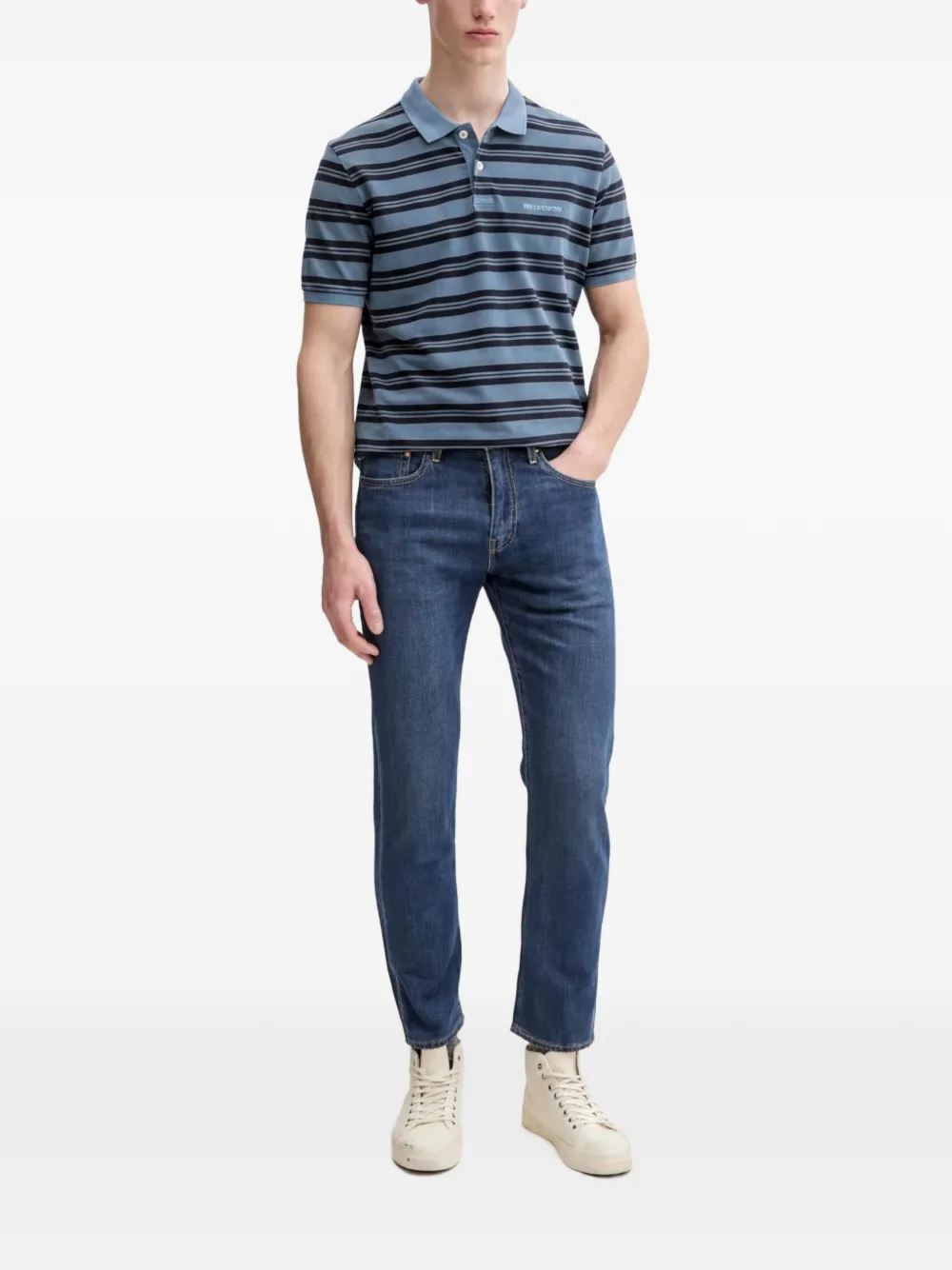 Marc O'Polo Gestreept poloshirt Blauw