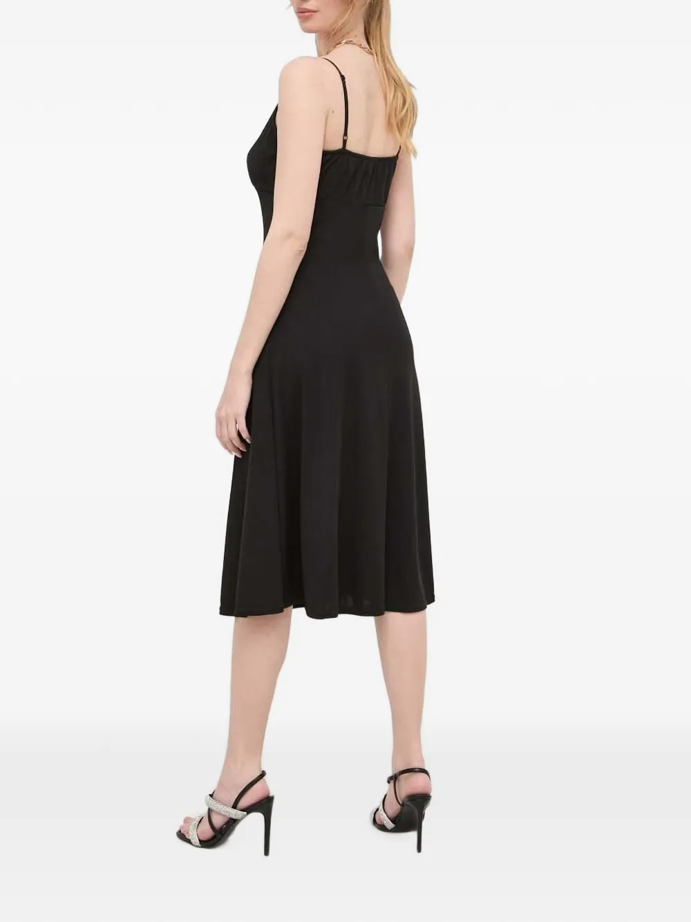 Morgan Midi-jurk met afwerking Zwart