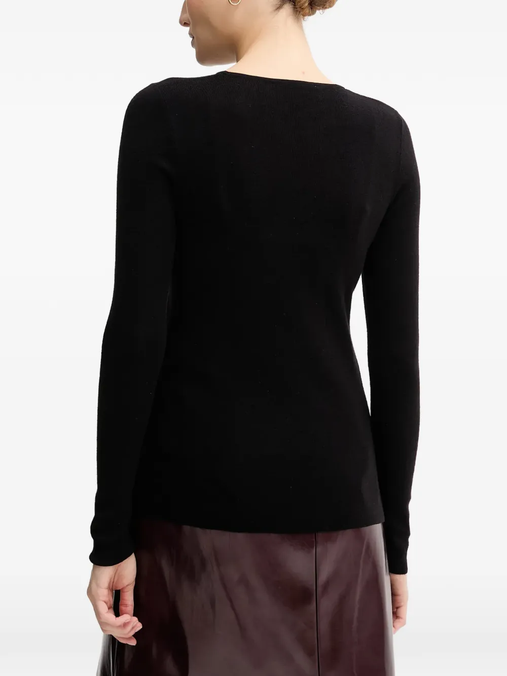 Mos Mosh fine-knit long-sleeve sweater Zwart