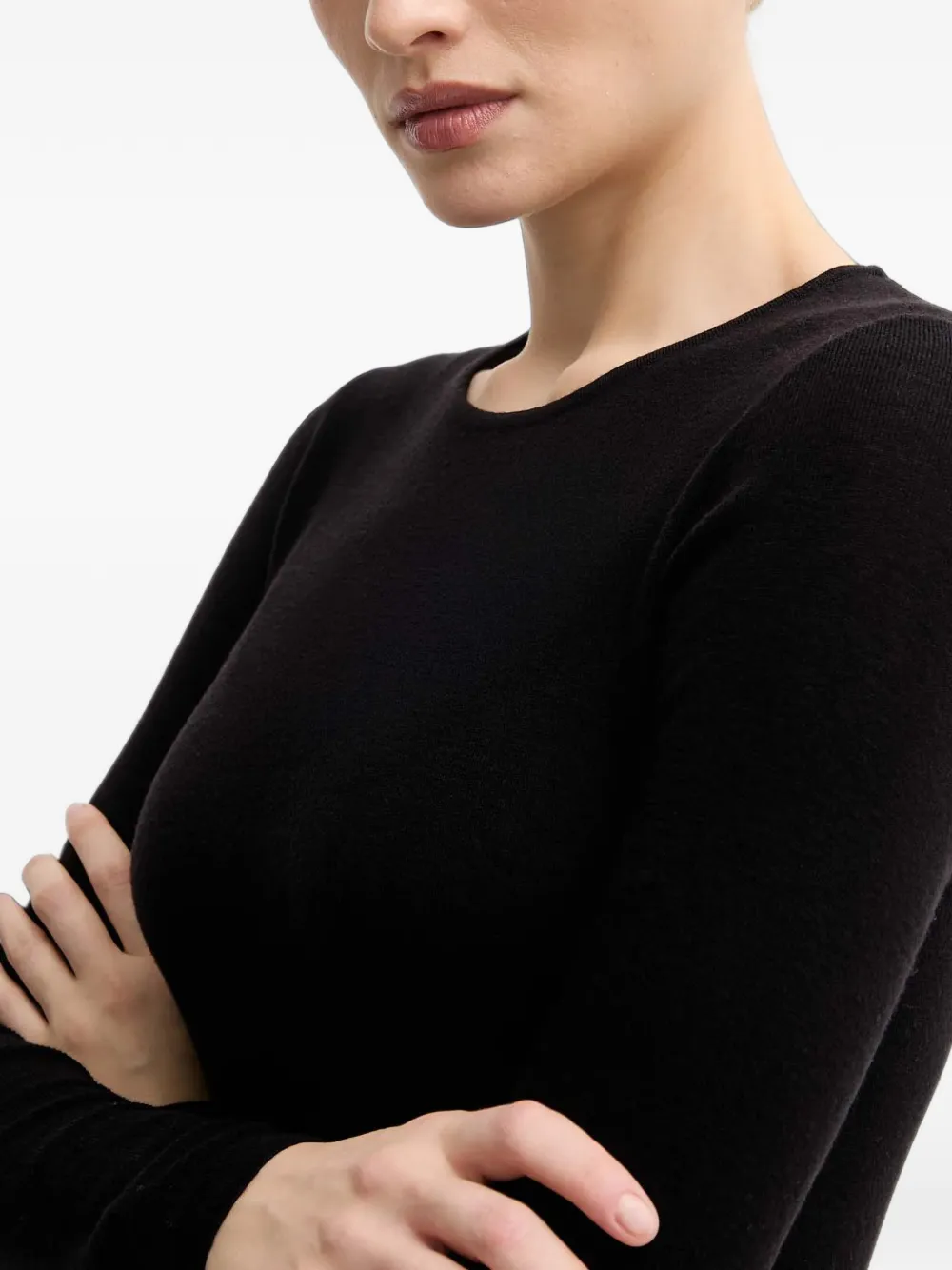 Mos Mosh fine-knit long-sleeve sweater Zwart