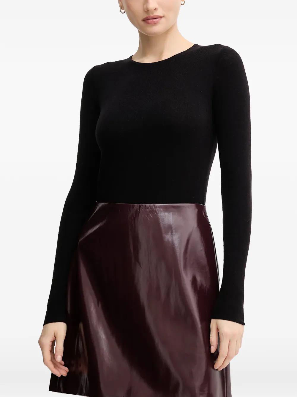 Mos Mosh fine-knit long-sleeve sweater Zwart