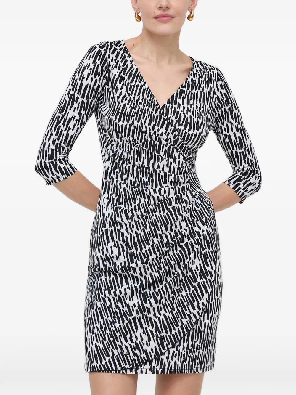 Morgan Rloli abstract-print ruched mini dress