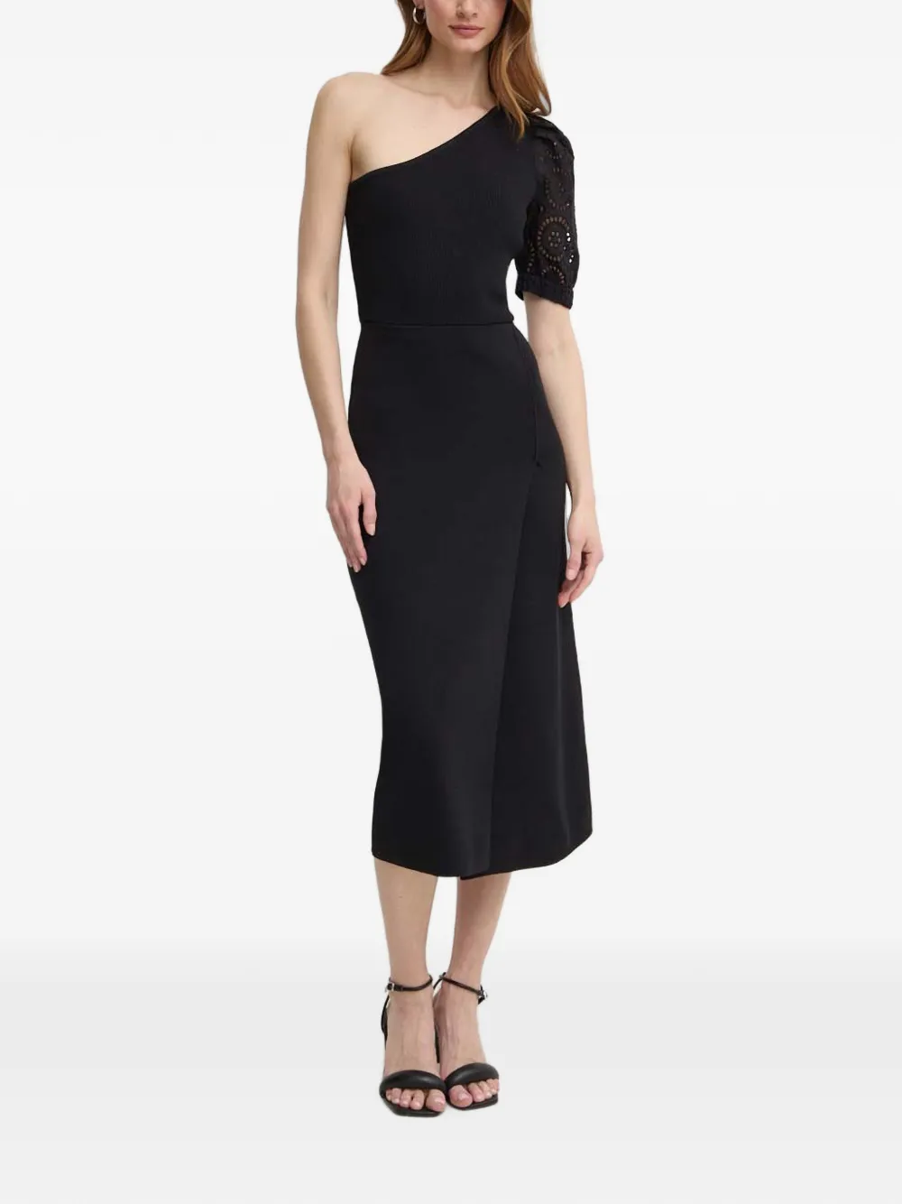 Morgan Rmabela asymmetrische midi-jurk Zwart