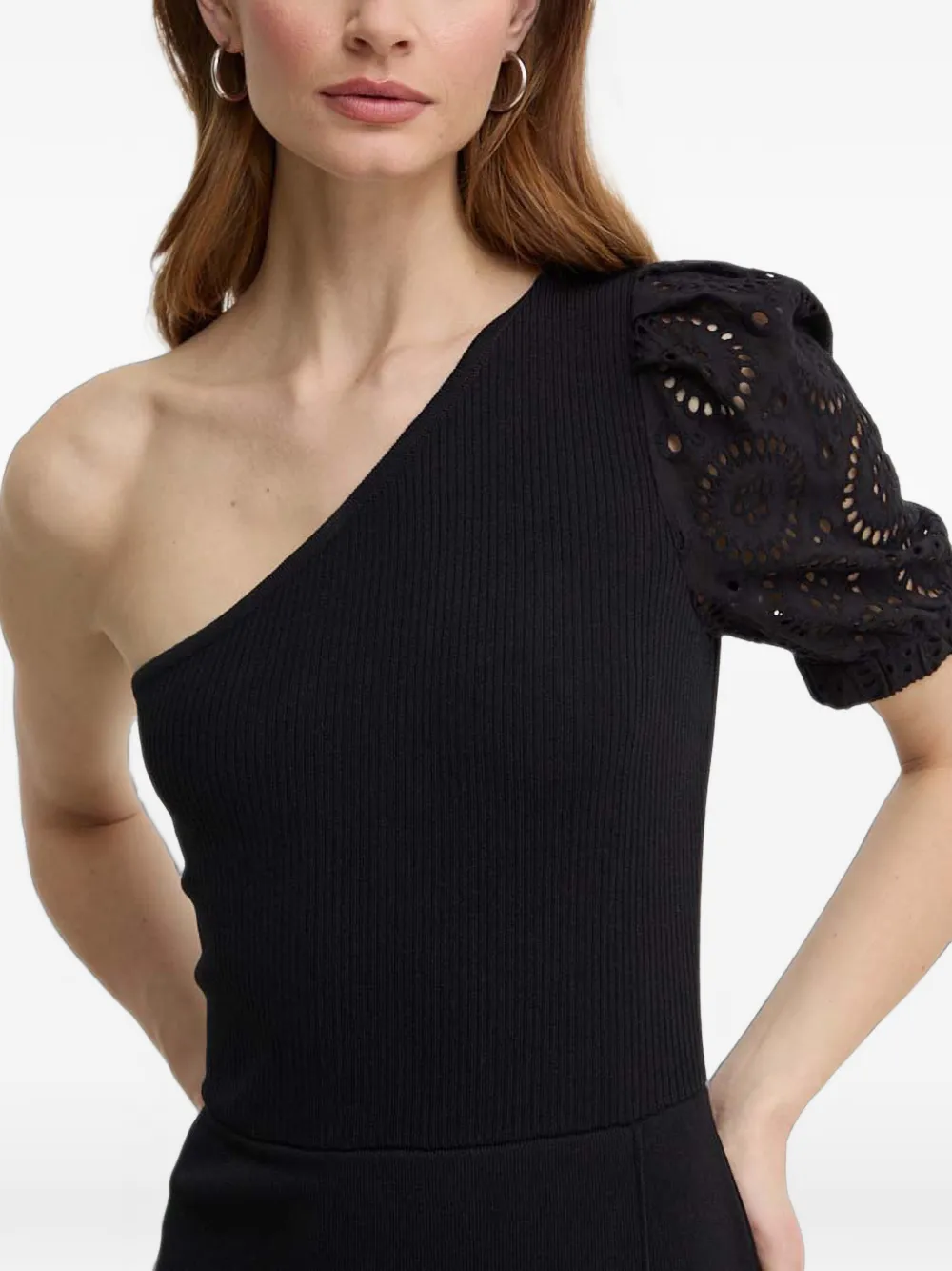 Morgan Rmabela asymmetrische midi-jurk Zwart