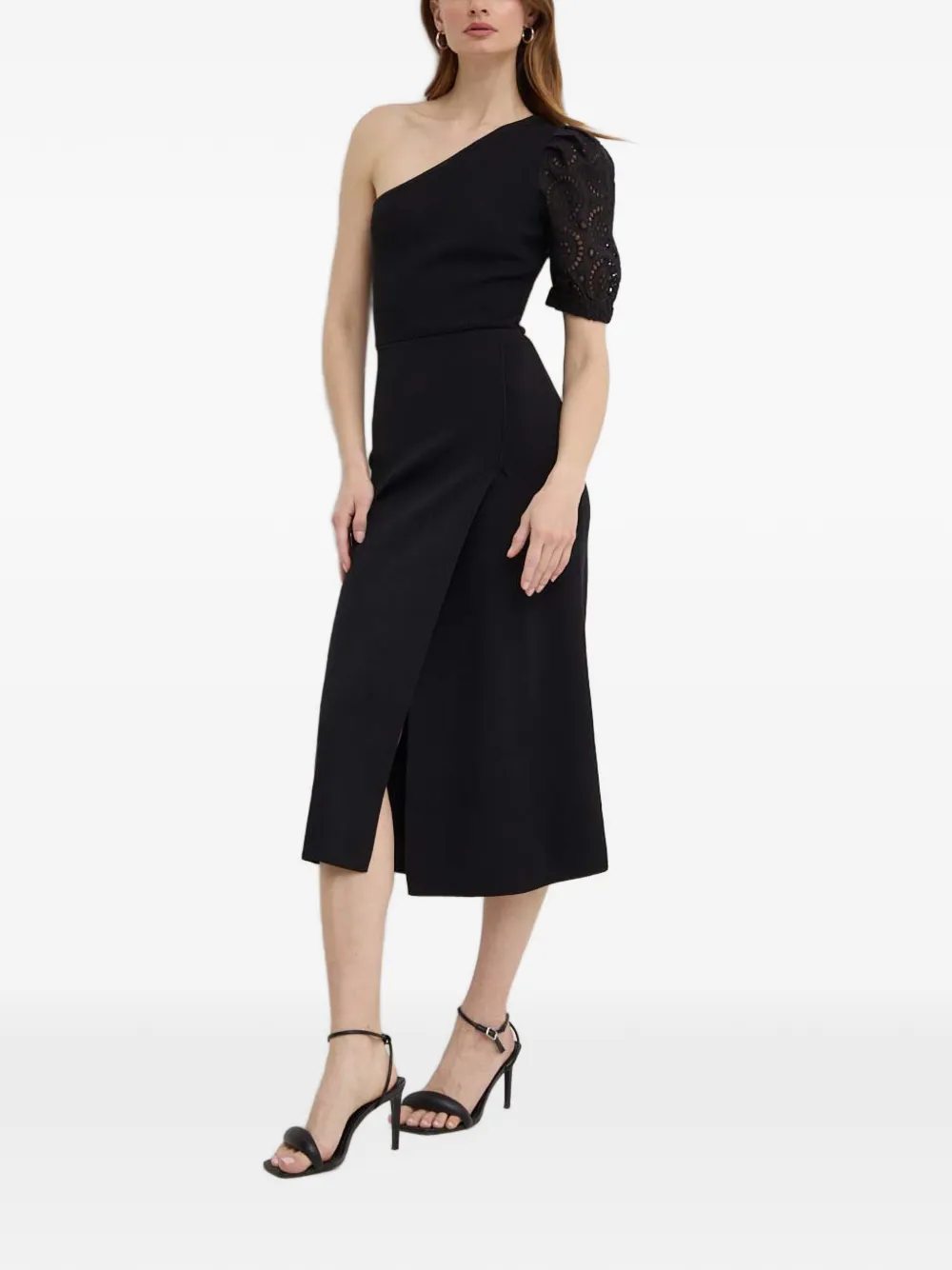 Morgan Rmabela asymmetrische midi-jurk Zwart