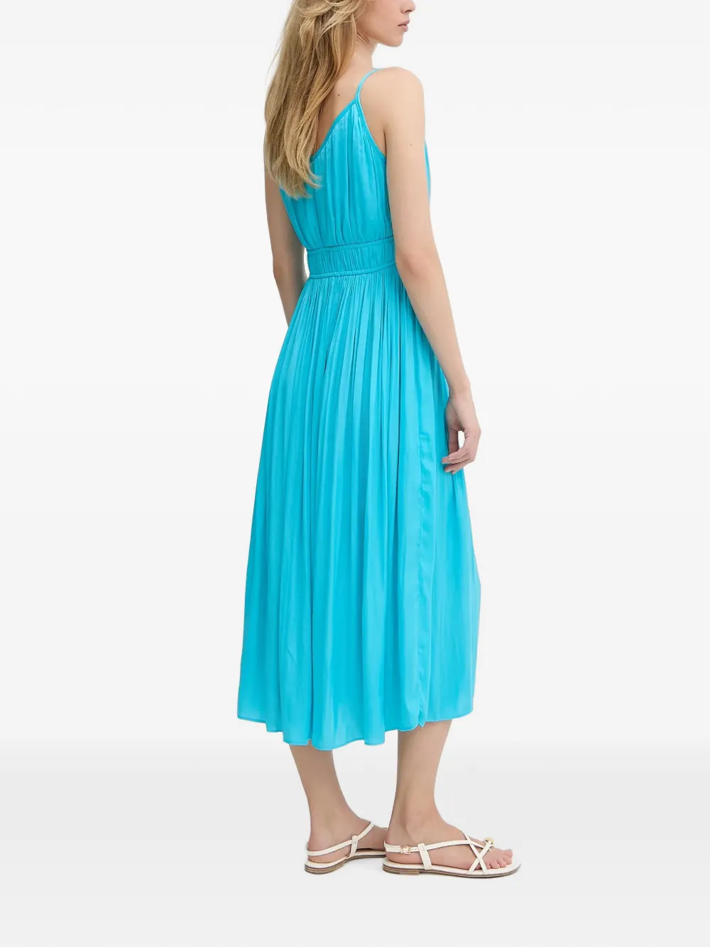 Morgan Midi-jurk met V-hals Blauw