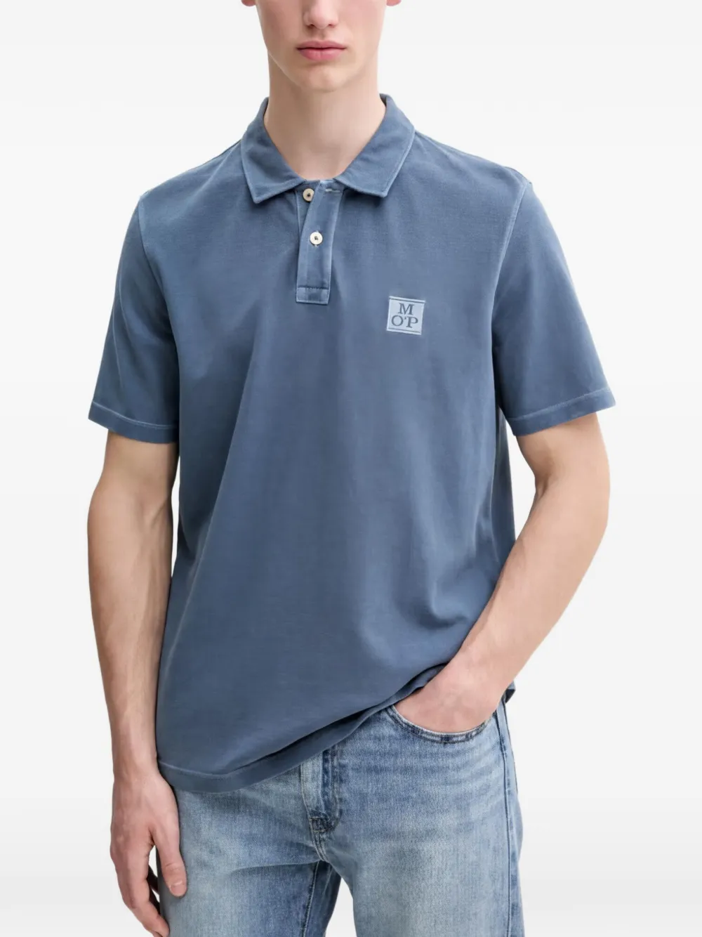 Marc O'Polo Poloshirt mit Logo - Blau