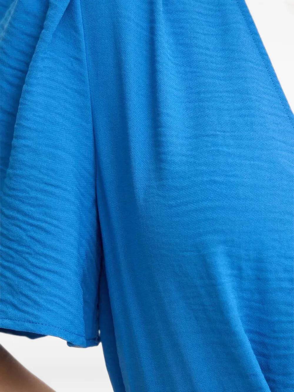 Morgan ruffled-hem V-neck mini dress Blauw