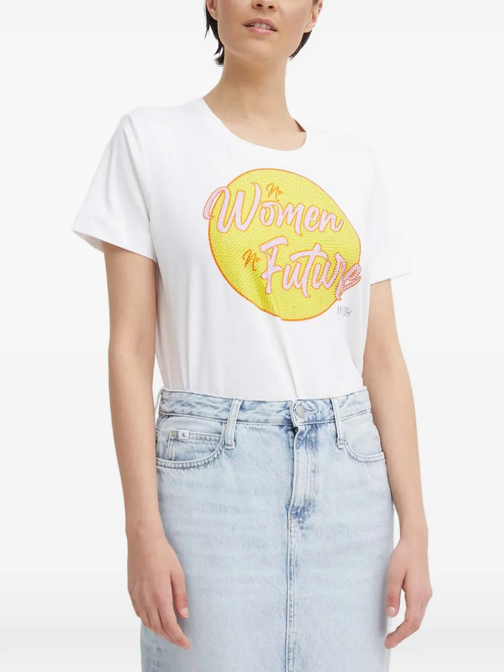 Mos Mosh Print T-shirt In White