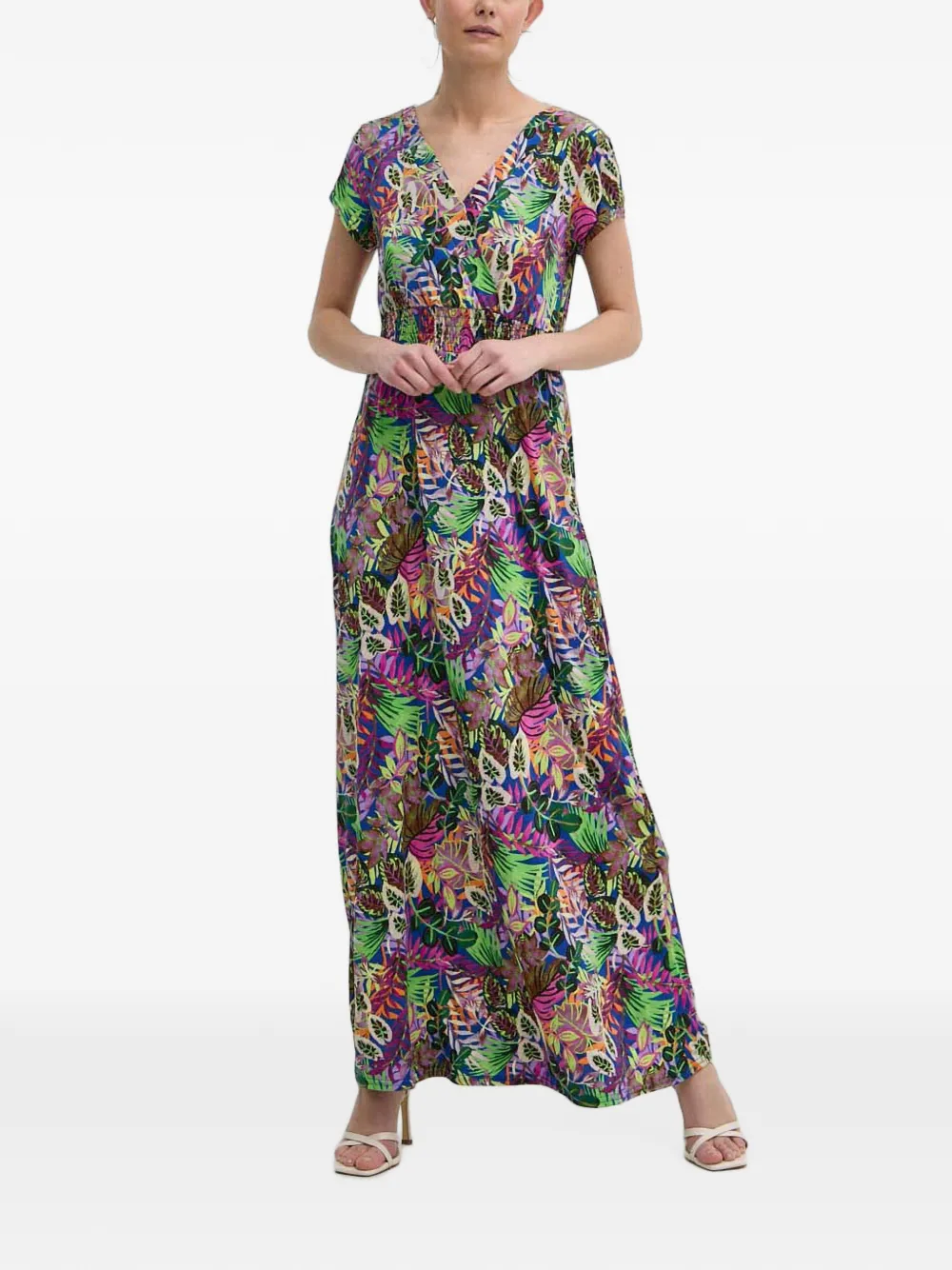 Morgan V-neck floral-print dress