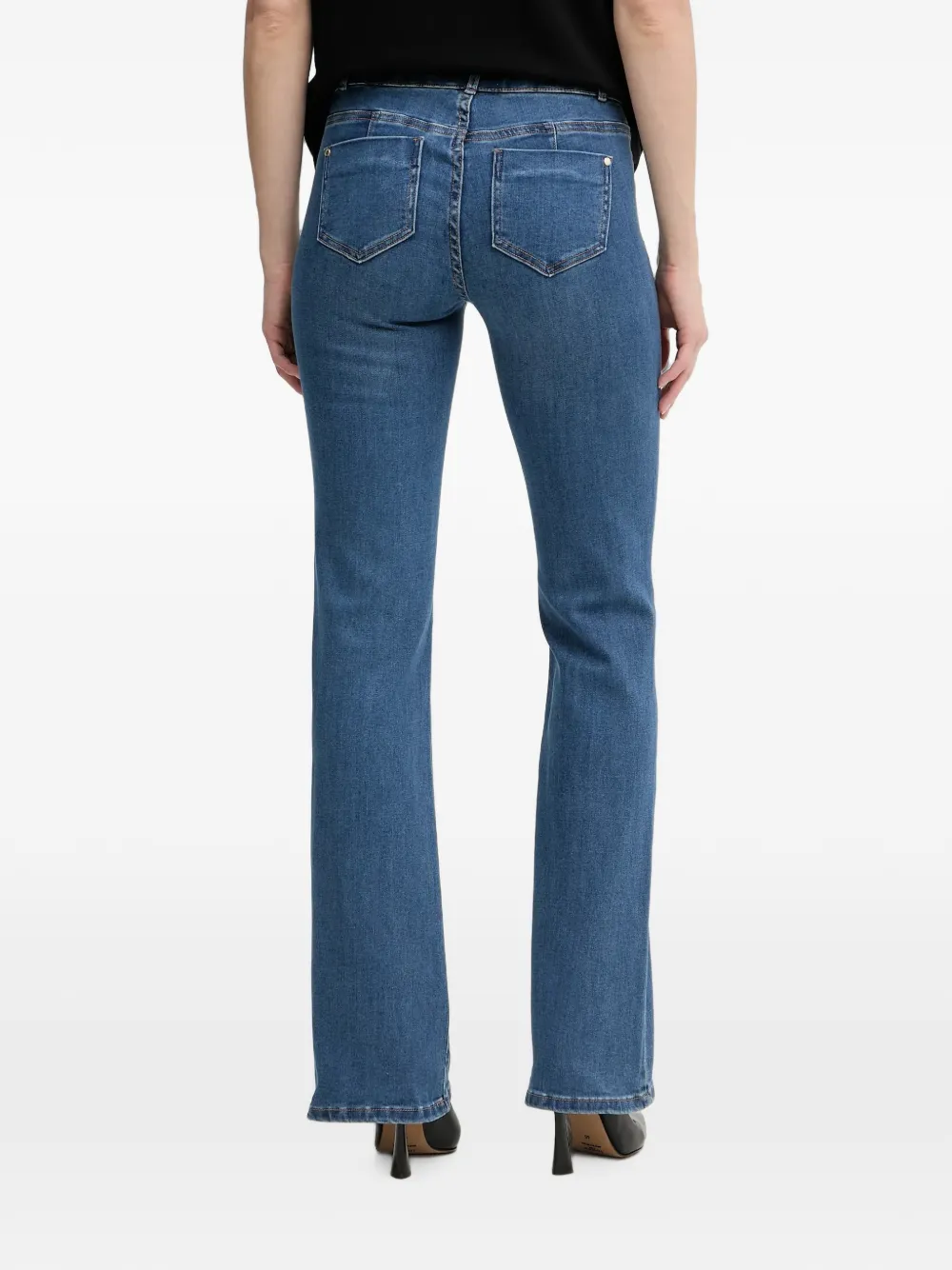 Morgan Jeans met klepzak en knoopdetail Blauw