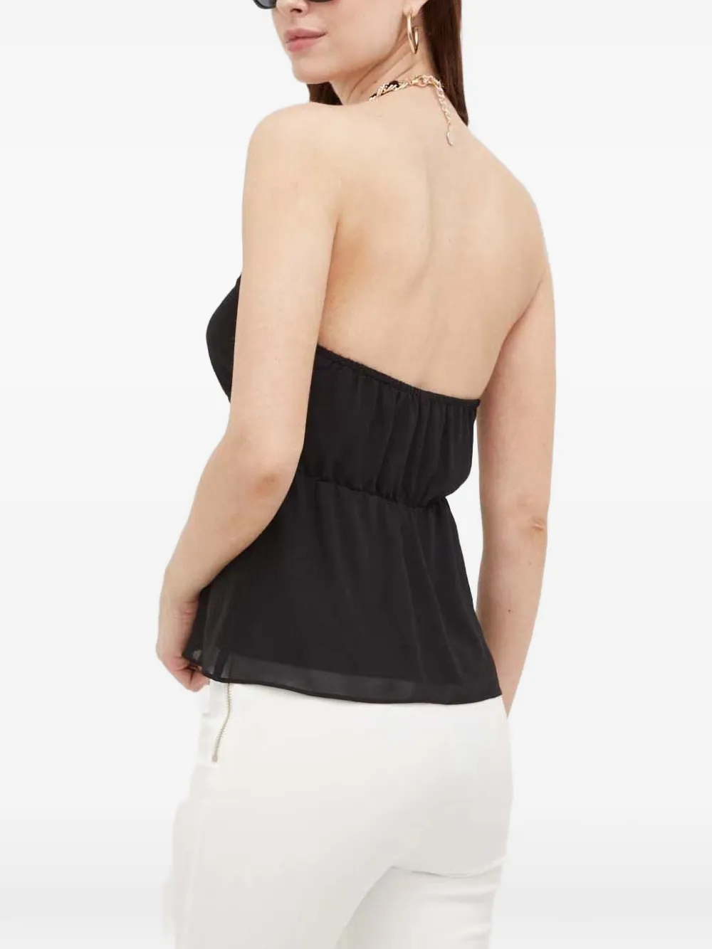 Morgan Haltertop met schakelketting Zwart
