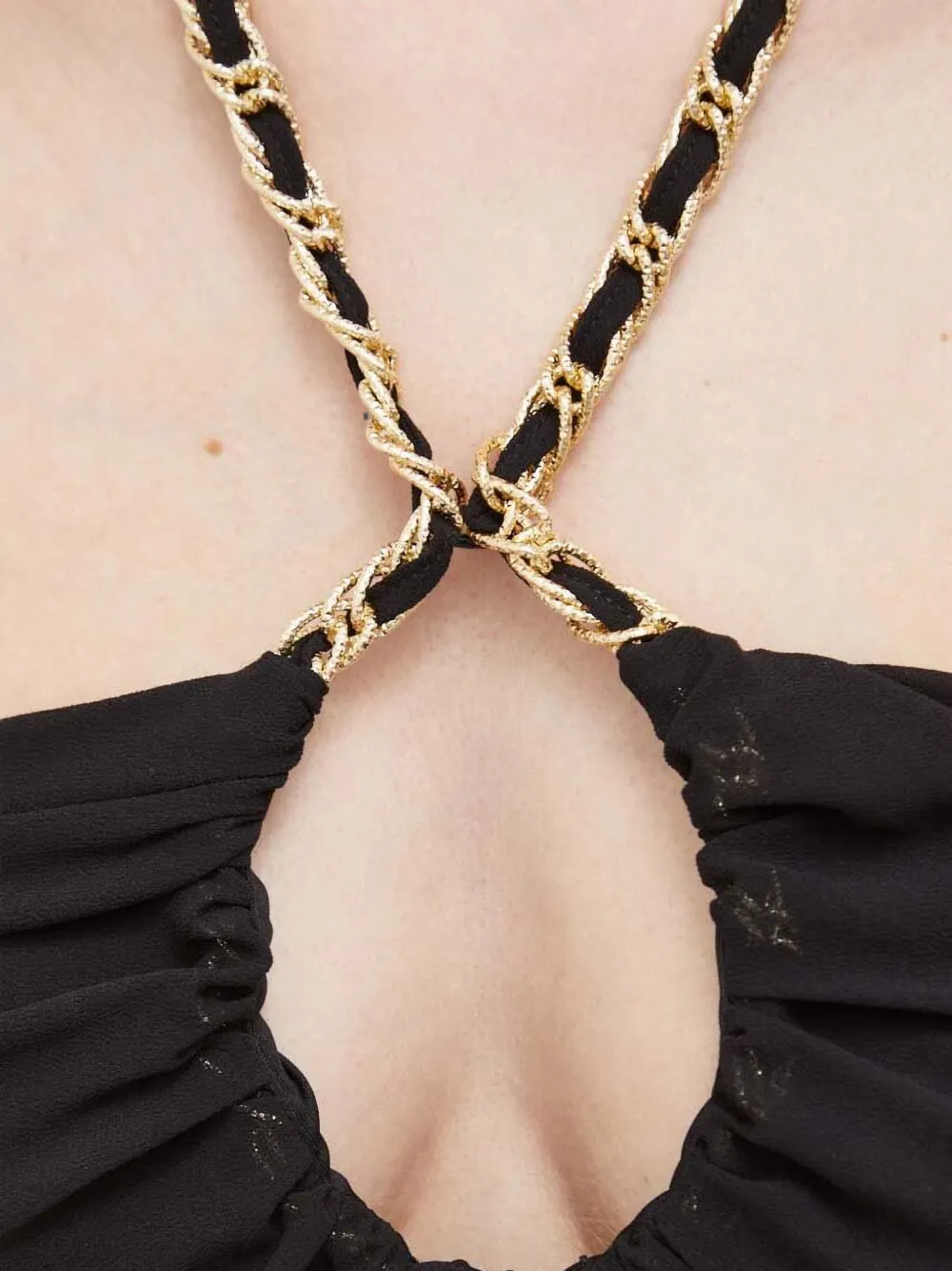 Morgan Haltertop met schakelketting Zwart