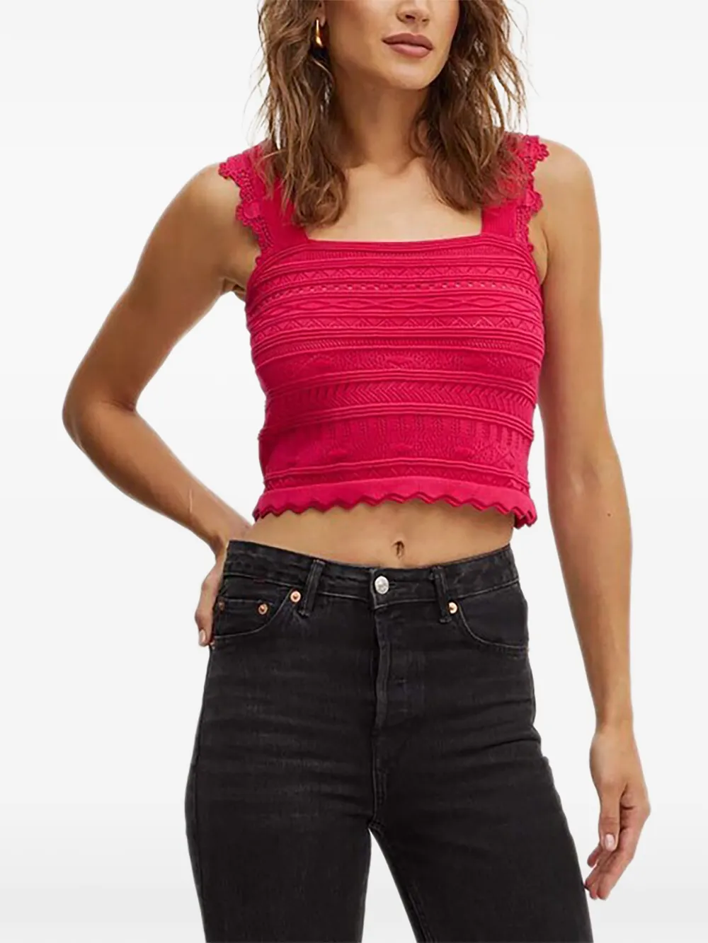 Morgan Square-neck Top In Pink