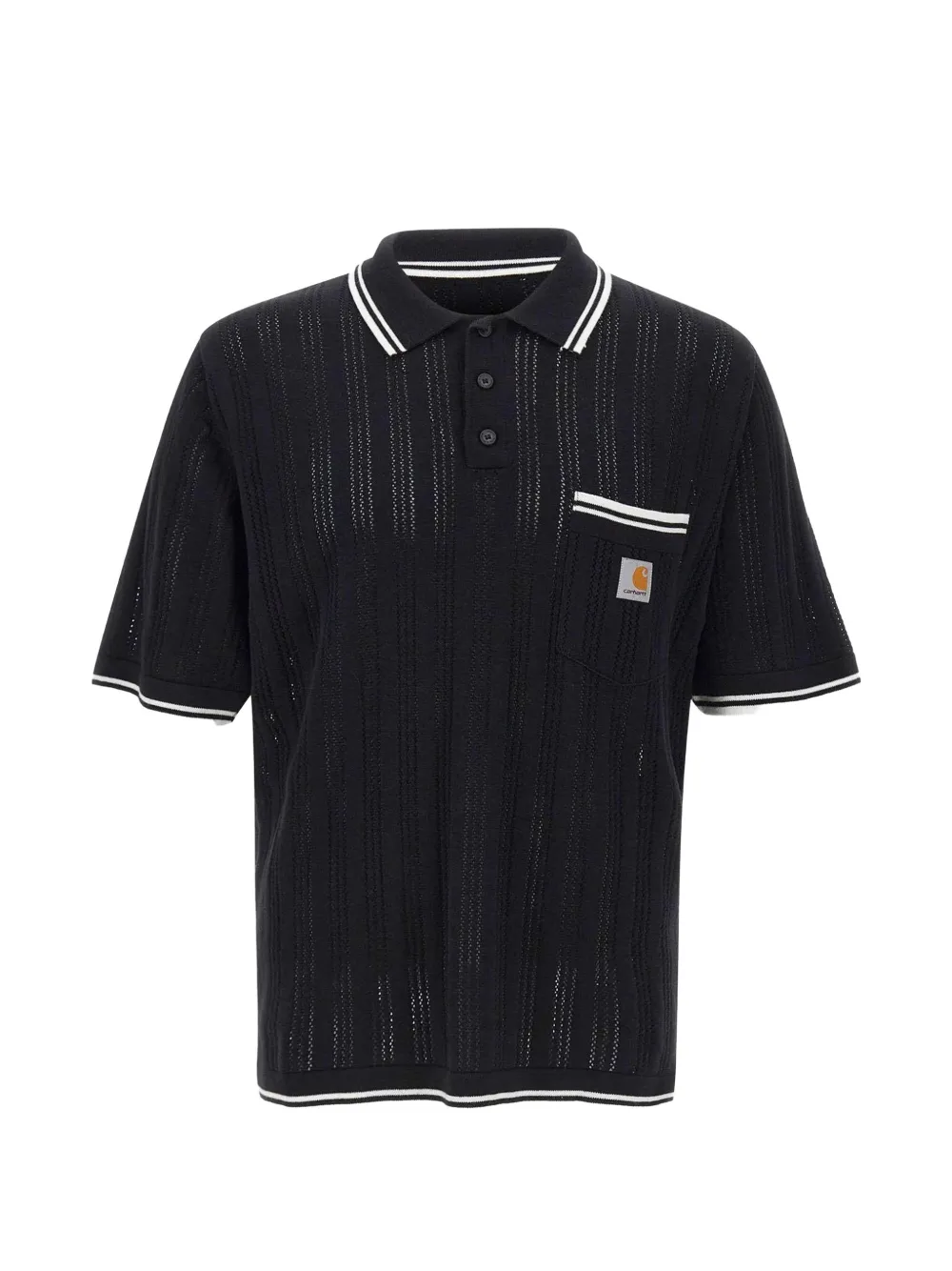 Carhartt WIP Ramsey striped-trim polo shirt – Black