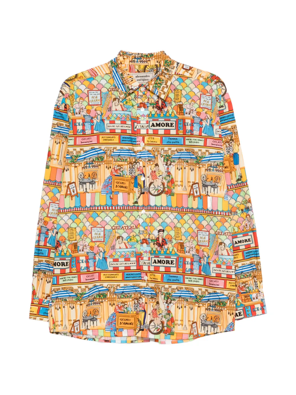 alessandro enriquez Camicia con stampa grafica - Toni neutri