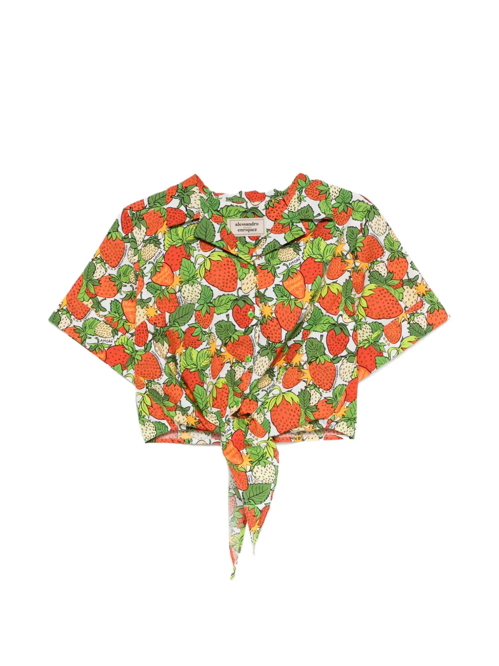 alessandro enriquez Top con stampa fragole - Bianco