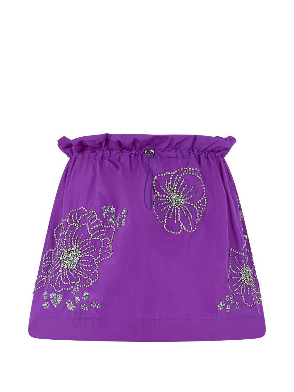 DES PHEMMES crystal-embellished ruffled skirt - Viola