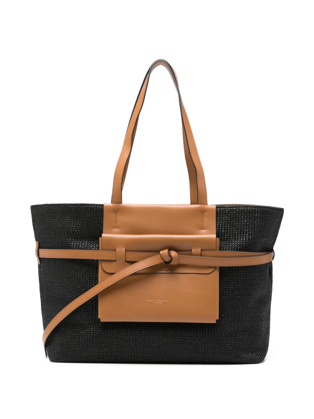 GIANNI CHIARINI Belty top handle knotted tote bag - Nero
