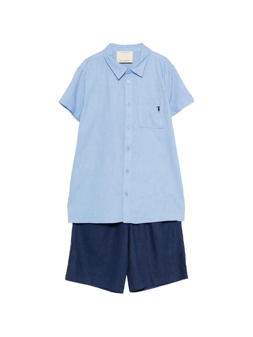 TRUSSARDI JUNIOR Set con shorts e ricamo - Blu
