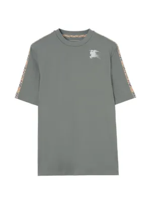 Burberry Check-trim Jersey T-shirt | Grey | FARFETCH JO