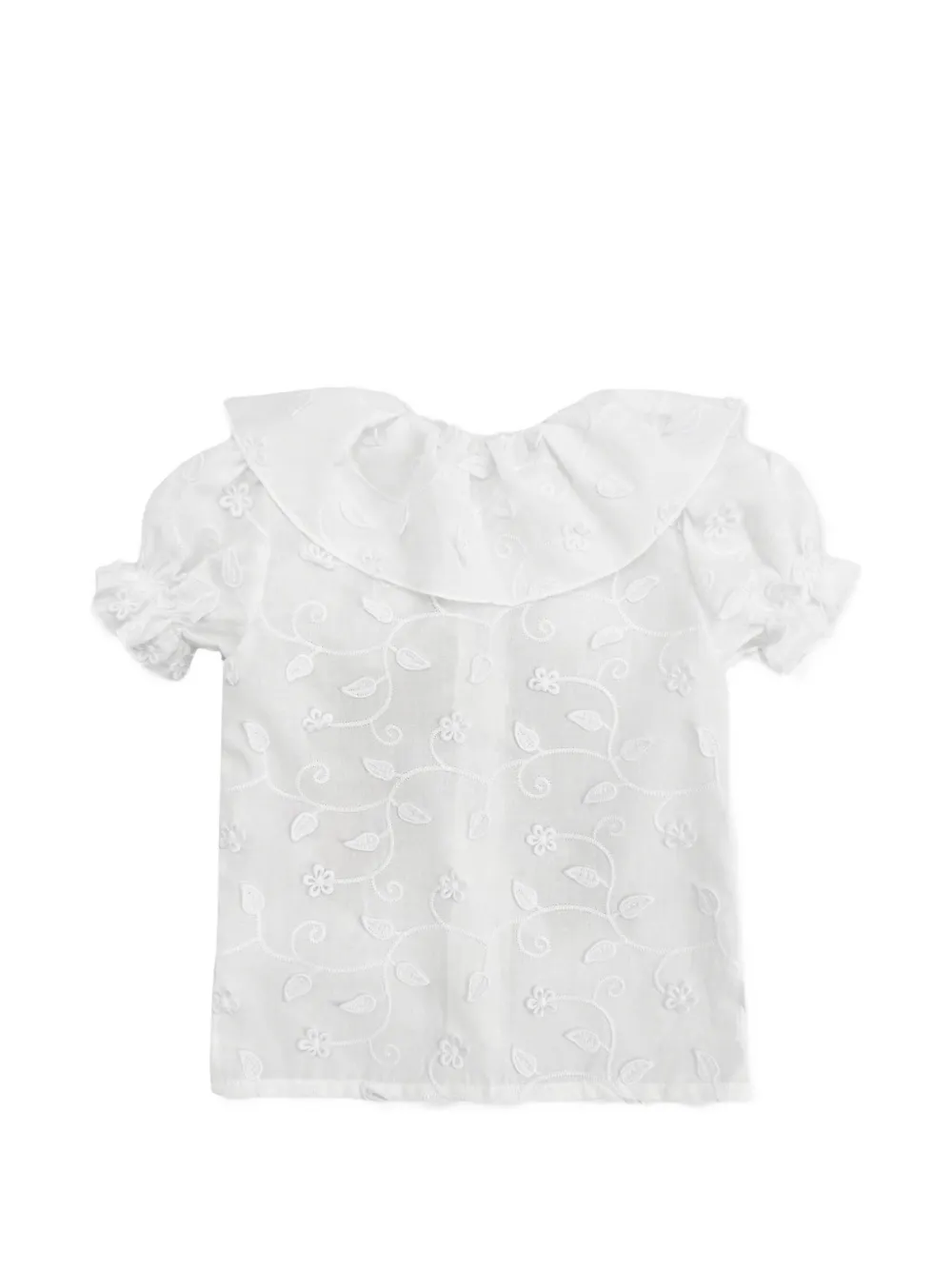  La Stupenderia Floral-embroidered Blouse - White 