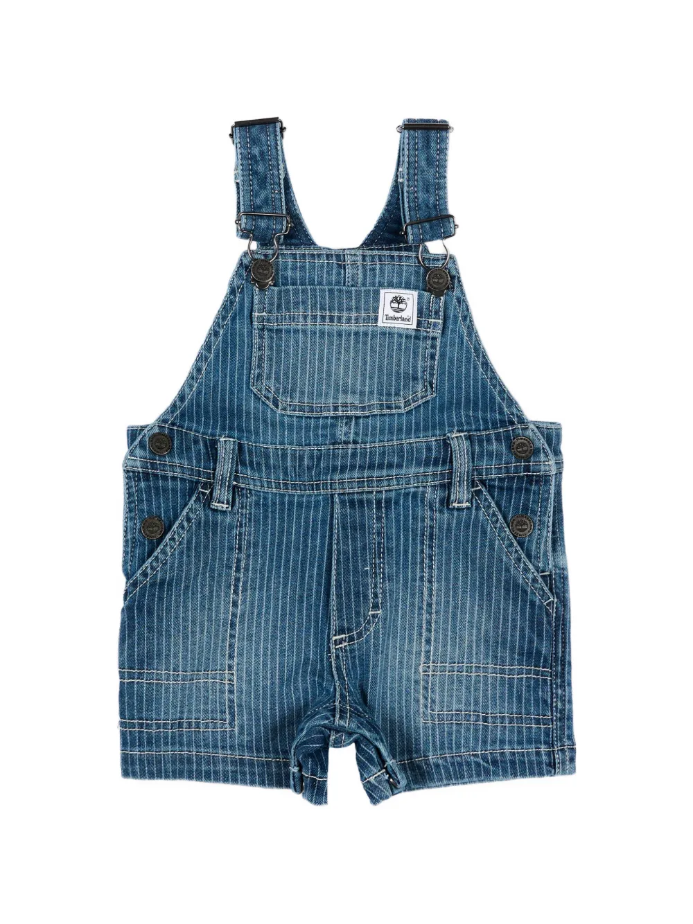 Timberland Kids pinstriped denim overalls - Blu