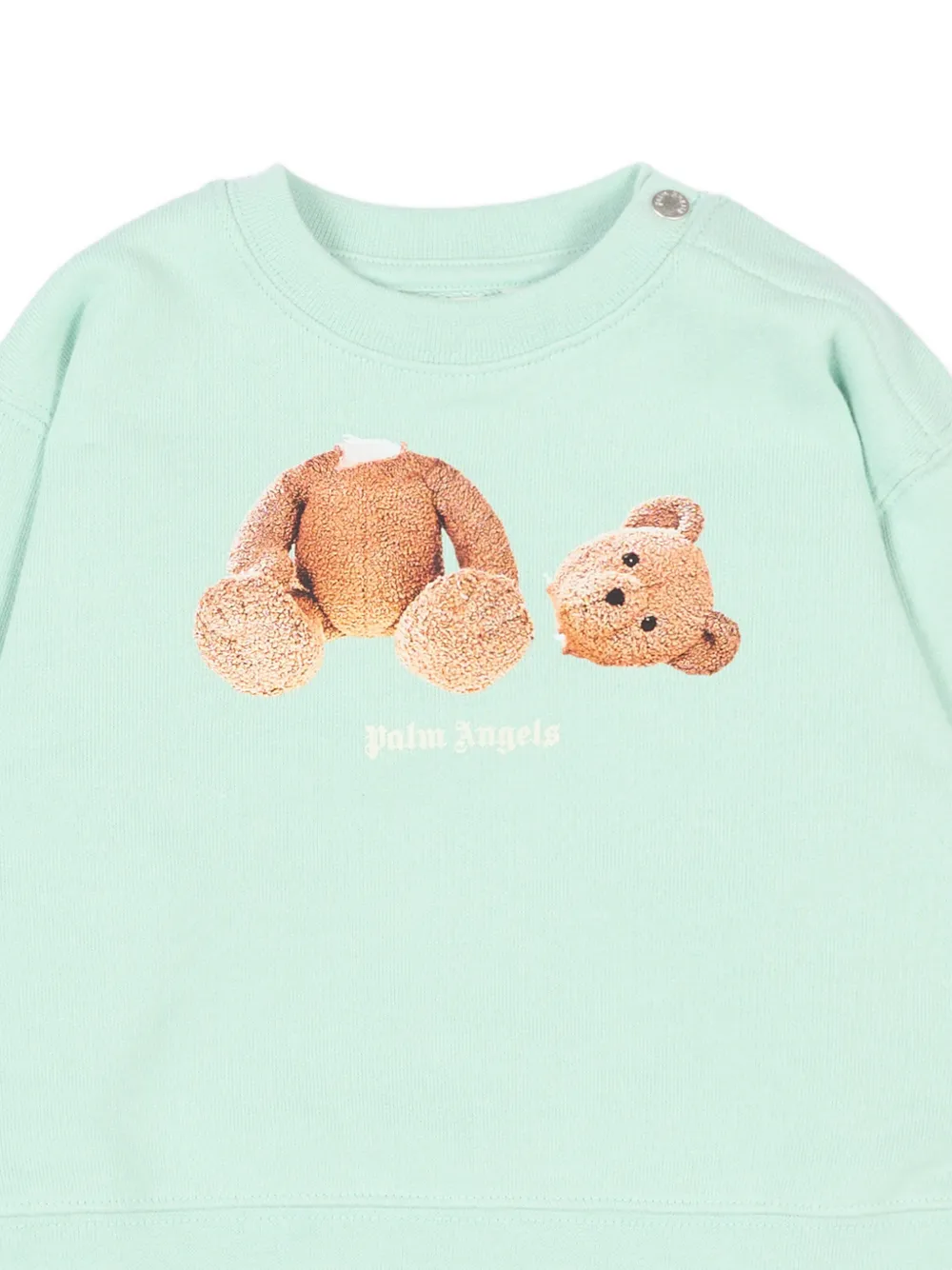  Palm Angels Kids Teddy-print Sweatshirt - Green 