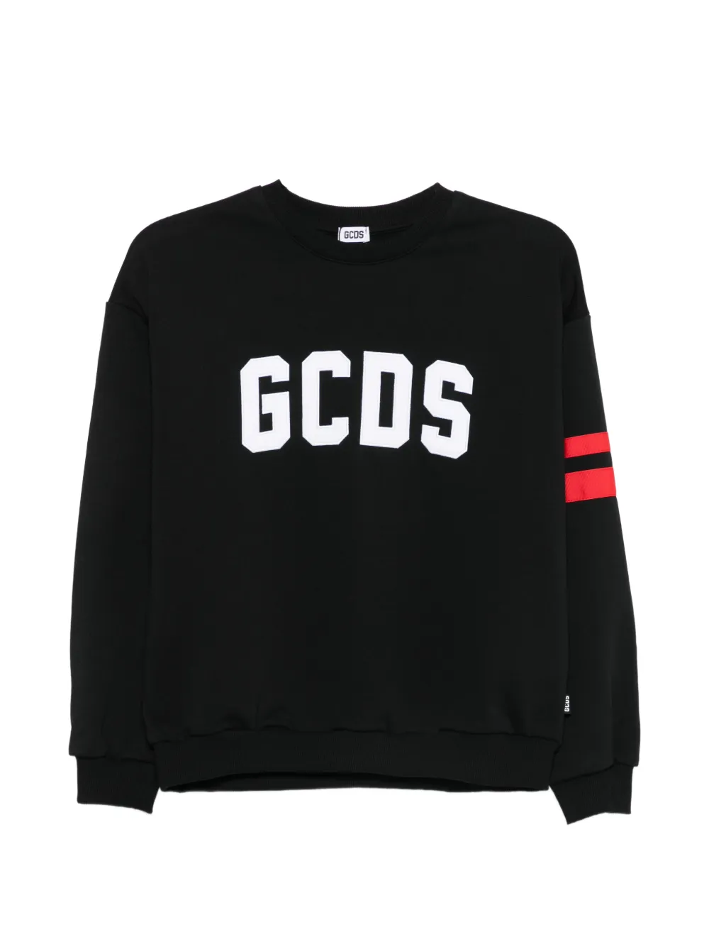 Gcds Kids logo-detail striped-detail sweatshirt - Nero