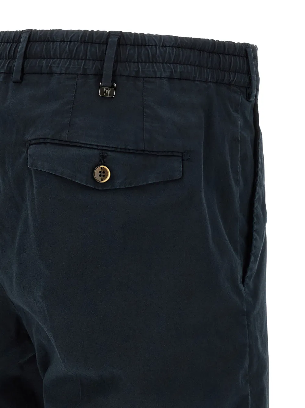PT Torino Geplooide shorts met knopen Blauw