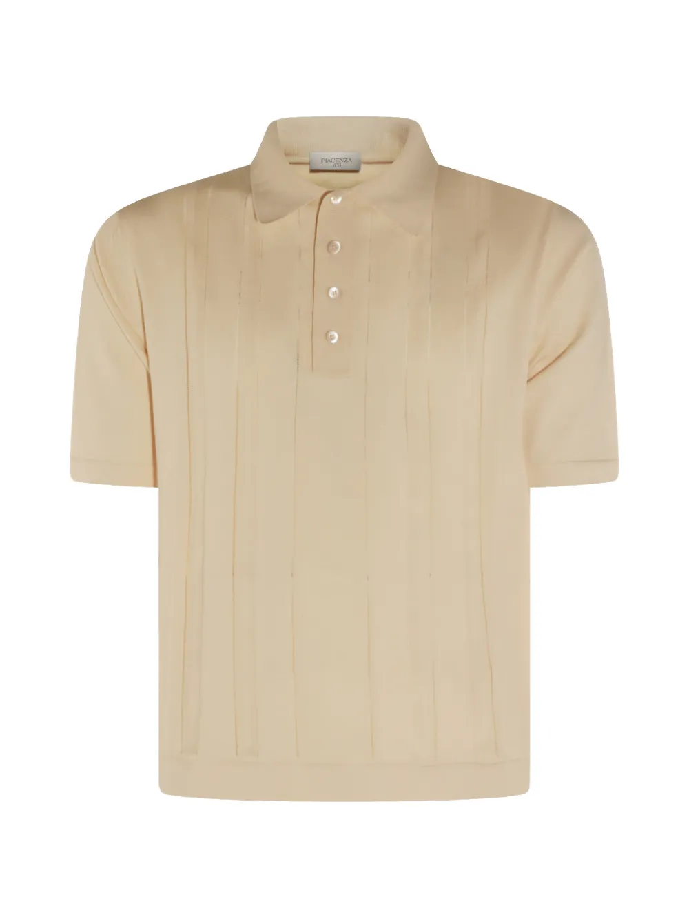 Piacenza Cashmere vertical-stripe polo shirt - Nude