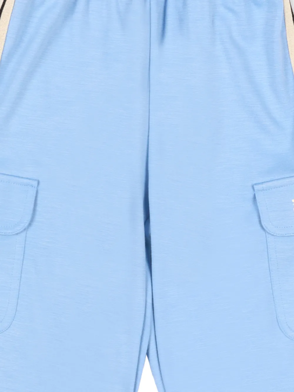  Palm Angels Kids Side-stripe Cargo Trousers - Blue 
