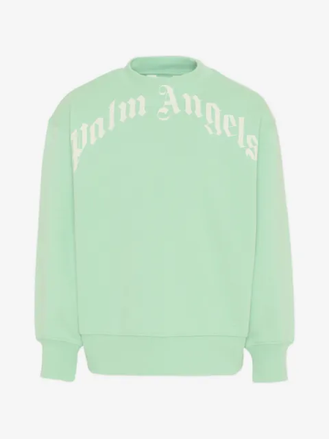 Palm Angels Kids sudadera con cuello redondo y logo estampado